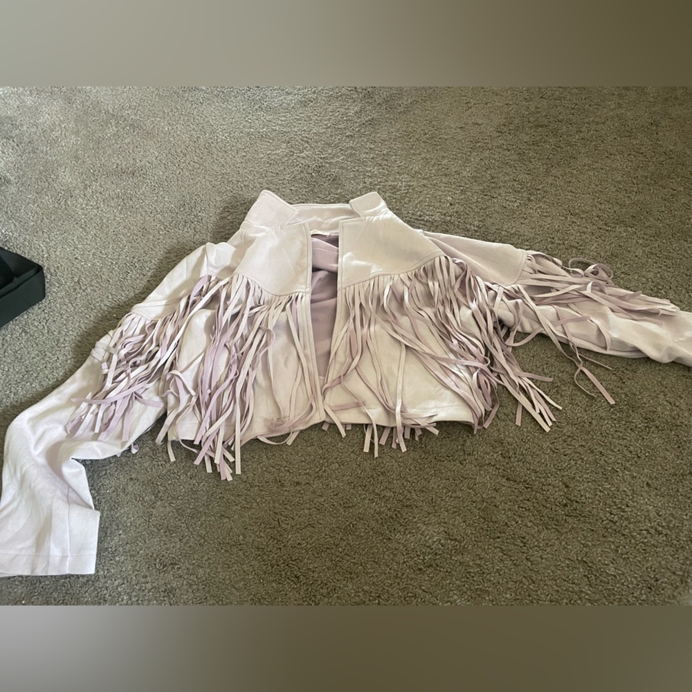 Lilac fringe jacket